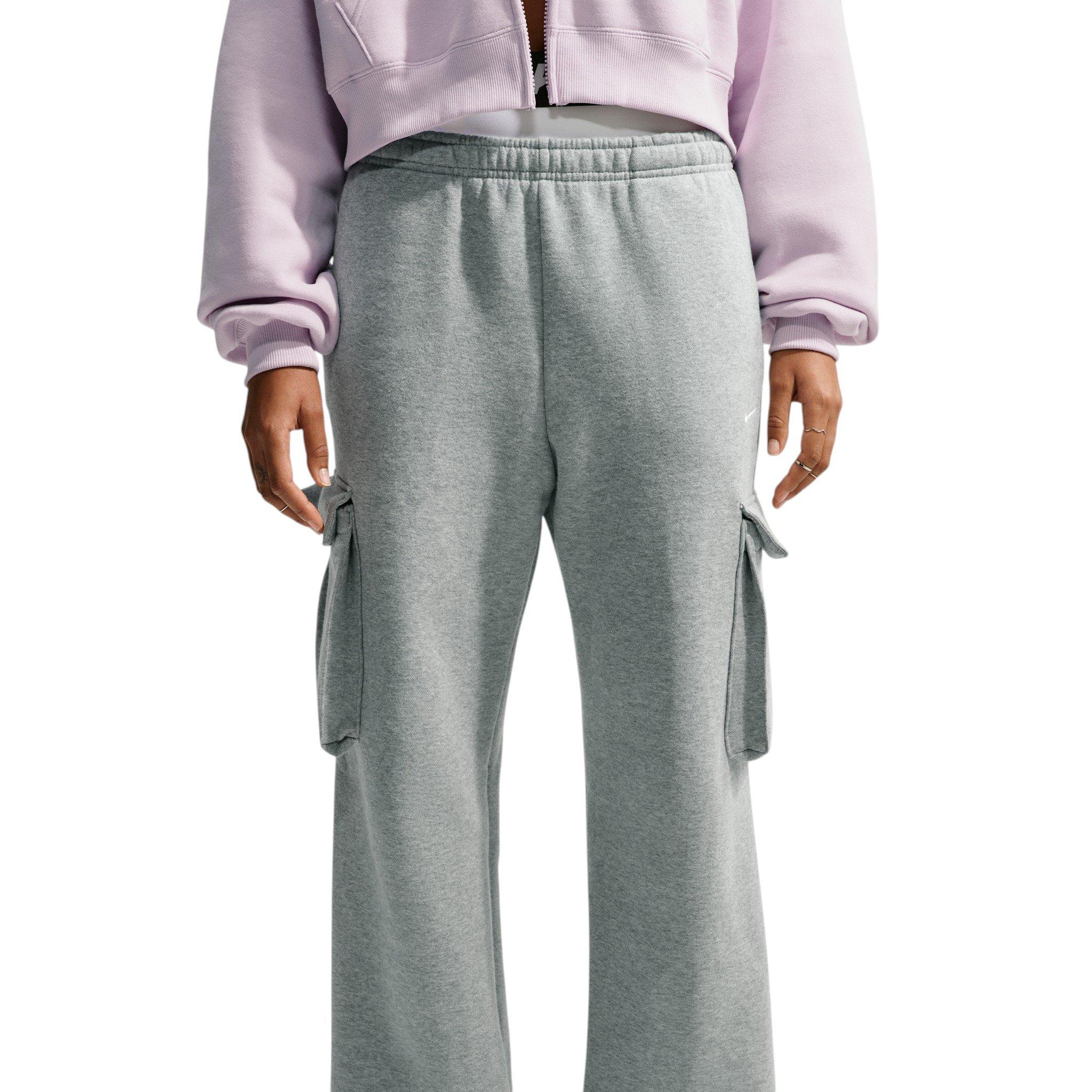 Nike Women's Studio Fleece Med-Weight Oversized HR Cargo Pants - Dk Grey - DK GREY